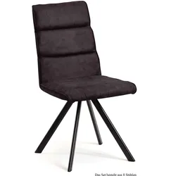 ESSZIMMERSTUHL (8er-Set) Ddene 47x92x60 Schwarz/Espresso