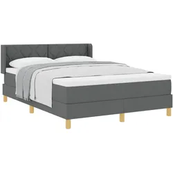 vidaXL, Boxspringbett, Boxspringbett Mit Matratze Stoff Dunkelgrau (140 x 190 cm)