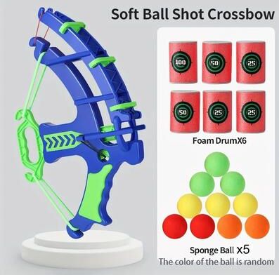 Uplift Treasures Kids Soft Bullet Target Shooting Toy blue