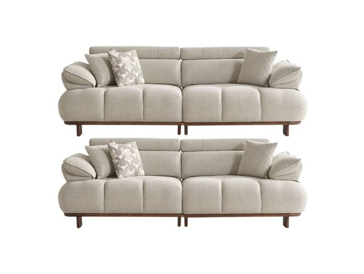 Villa Möbel Polstergarnitur Crown, (Sofa Set, 3-Sitzer + 3-Sitzer), Sofa Set mit zwei 3-Sitzern für großzügige Wohnbereiche