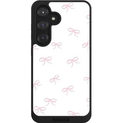 Nivocase Handyhülle für Samsung Galaxy S25 Hülle NIVOpure Case Schwarz Muster Schleife Schleifen (Samsung Galaxy S25), Smartphone Hülle, Schwarz