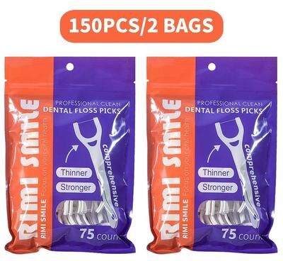 Uplifted Finds 75PCS Professional Dental Floss Picks High Tenacity Posterior Floss Rods 150 Pcs