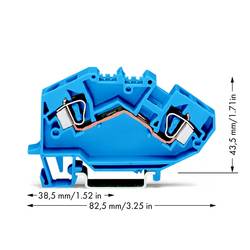 WAGO 782-604 Durchgangsklemme 8 mm Zugfeder Belegung: N Blau 25 St. Piece