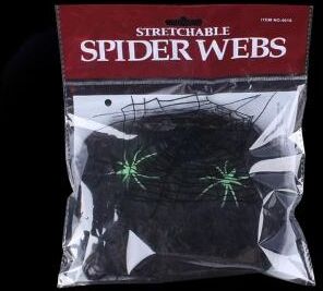 Inspired Finds Stretchy Halloween Spider Web White Cobweb Haunted House Decoration black