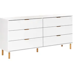 KOMMODE mit 6 Schubladen Weiß Walpole