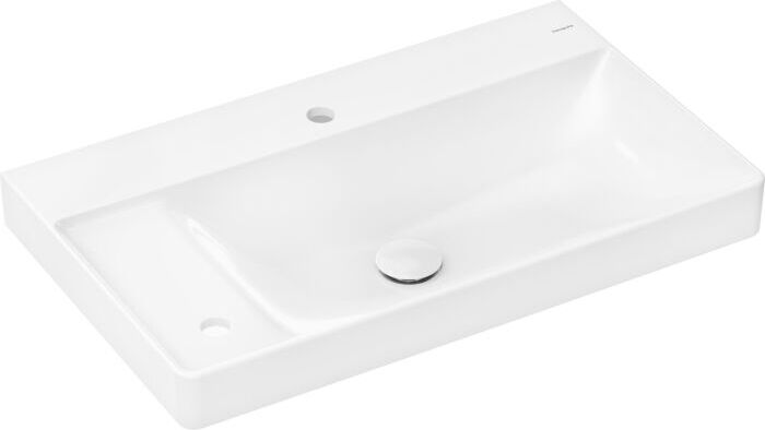 Hansgrohe Aufsatzwaschtisch Xelu Q 800x480mm, geschliffen, Ablage links, weiß