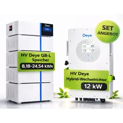Deye  12kW  Hybrid  Wechselrichter  Hochvolt-Set  20,45  KWh  5  Speicher  +  Controller