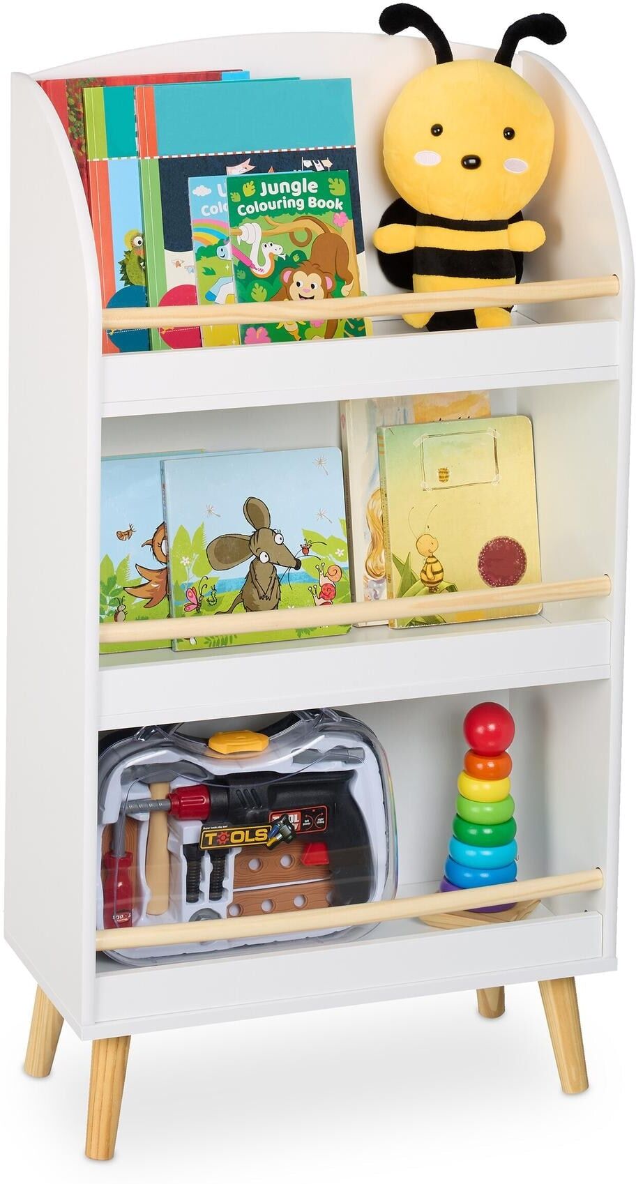 Bücherregal RELAXDAYS "für Kinder", Baby, weiss (hellbraun, weiß), Regale Bücherregal hellbraun, weiß Einheitsgröße