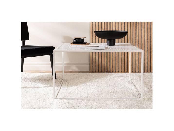 BOURGH Couchtisch NETZ Beistelltisch 80x80cm weiß - modernes Design