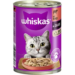 Whiskas 1+ mit  Rind und Leber in Sauce 12x400 g