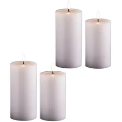 Novaliv, LED Kerzen, 4er Set Led Kerzen flackernde Flamme mit Echtwachspiegel weiss 7,5cm ø 2x 15 cm, 2x12,5 cm Höhe, LED (4x)