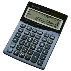 Olympia Tischrechner LCD-4312, stahlblau, 3-zeiliges LC-Display, je Zeile
