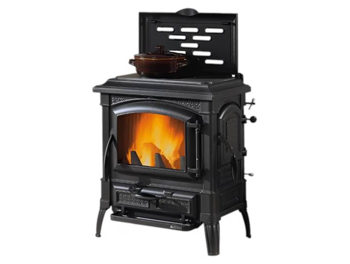 Poêle à bois 7.7kw fonte émaillée noir - Nordica Extraflame - ISETTACCLEAN -