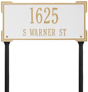 Roswell Yard Plaque - White/Gold - Grandin Road