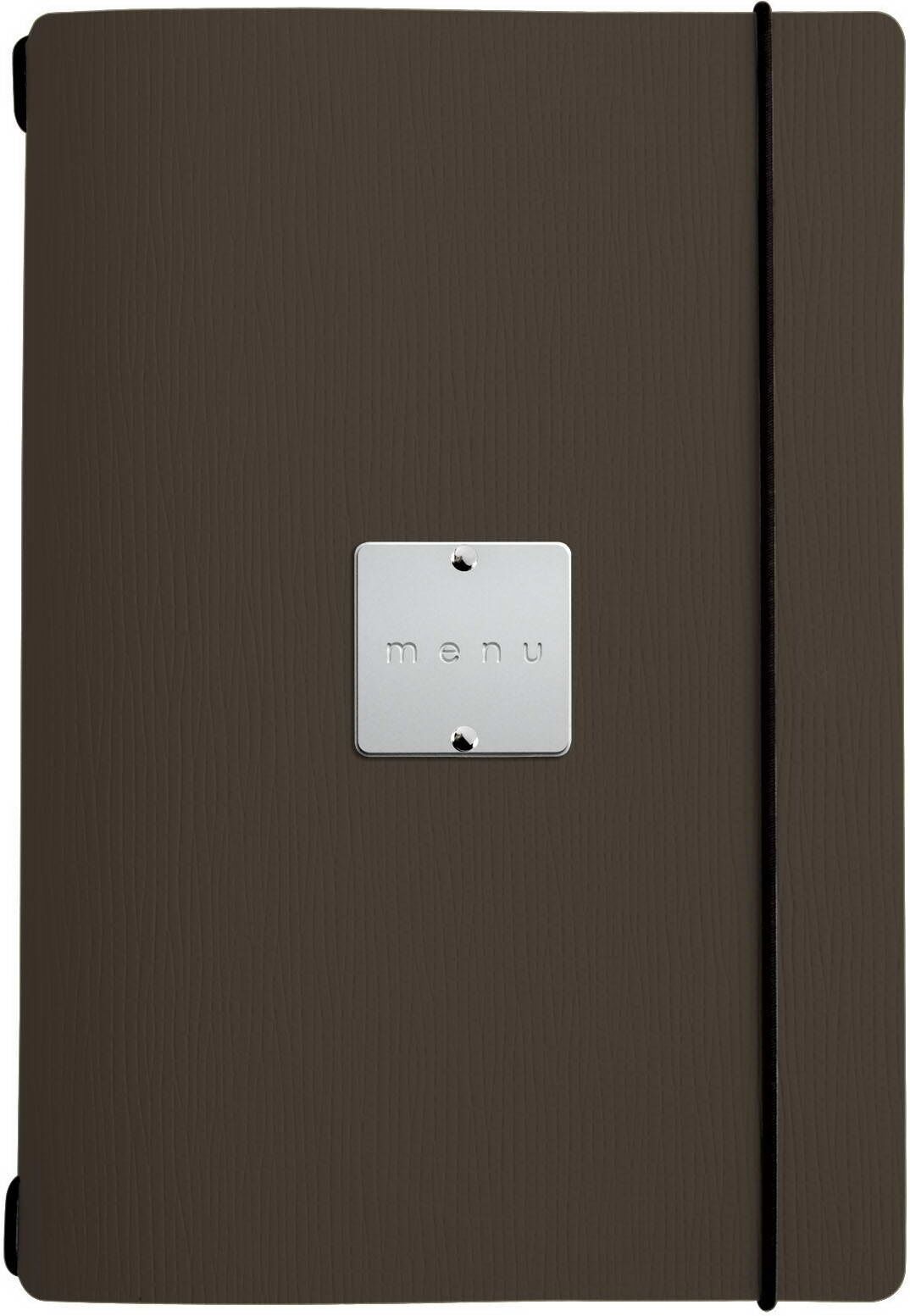 Dag Style Menu A5 Porta Menu Chef Marrone Etichetta Metal Menu