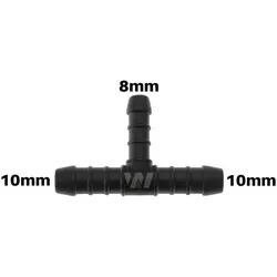 WamSter® T Schlauchverbinder Pipe Connector reduziert 10mm 10mm 8mm Durchmesser