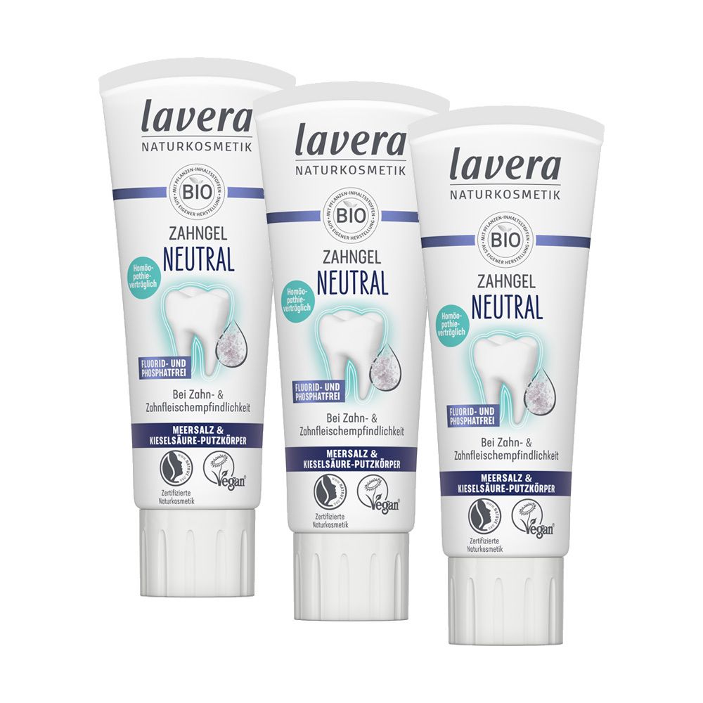 3x Lavera Neutral Zahngel 3x75 ml Zahncreme
