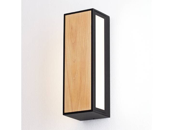 Applique LED 9 x 26cm Noir/Noir/Marron
