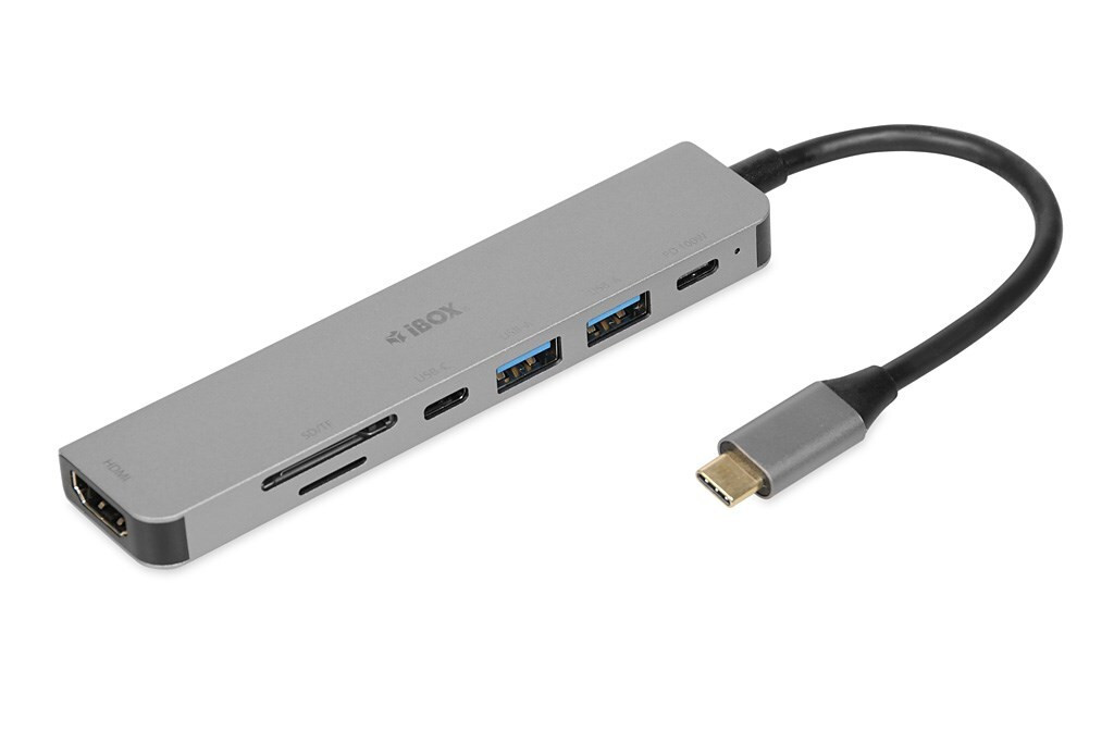 iBox IUH3SL4K Notebook Dock/Port Replicator USB 3.2 Gen 1 (3.1 Gen 1) Type-C Power Delivery 100W Zilver