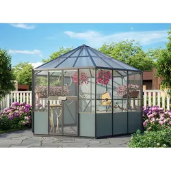 Vitavia Gewächshaus-Pavillon/ Vogelvoliere "Circus 9000",schwarz,9,0 m2