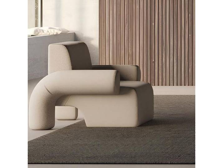 Xlmoebel Sessel XLMOEBEL Sessel in Beige mit hochwertiger Polyester-Füllung (1-St., Sessel), Made in Europa