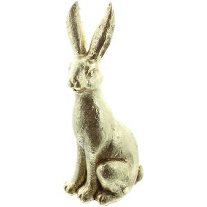 Frank-Flechtwaren Osterdeko 225546, gold, Hasenfigur aus Fiberglas, 42 cm