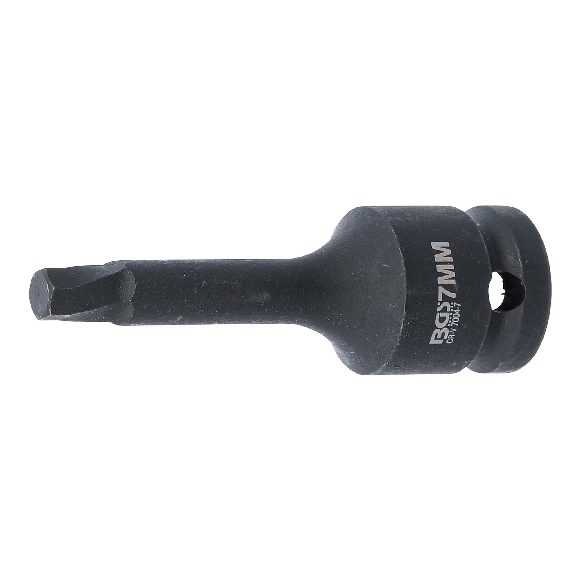 BGS Schraubenausdreher 7004-7, Antrieb Innenvierkant 12,5 mm (1/2"), für defekten Innensechskant 7 mm ; BGS technic)