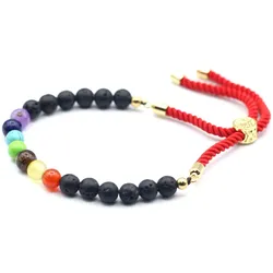 18K Gold Plated Gemstone Royal String Bracelet - Lava Stone Chakra