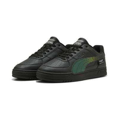 Sneaker PUMA "PUMA x ASTON MARTIN ARAMCO F1 TEAM Caven III Low Sneakers", Herren, Gr. 44, schwarz (schwarz lime shimmer grün), Obermaterial: Textil, Synthetik. Futter: Textil. Innensohle: Textil. Laufsohle: Gummi, Schuhe Sneaker