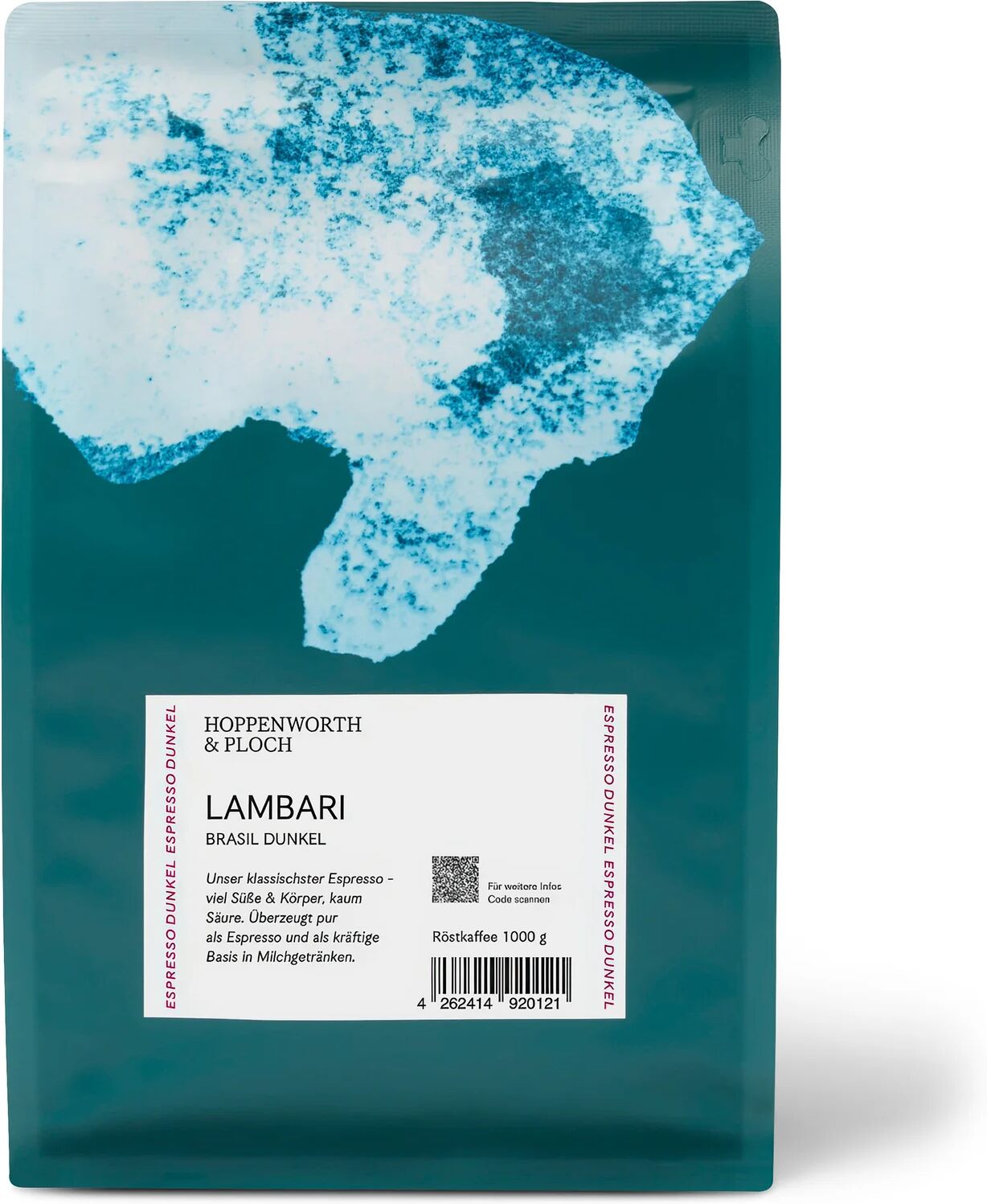 Hoppenworth & Ploch - Lambari Espresso - 1 kg Ganze Bohne - Intensität: 4/6