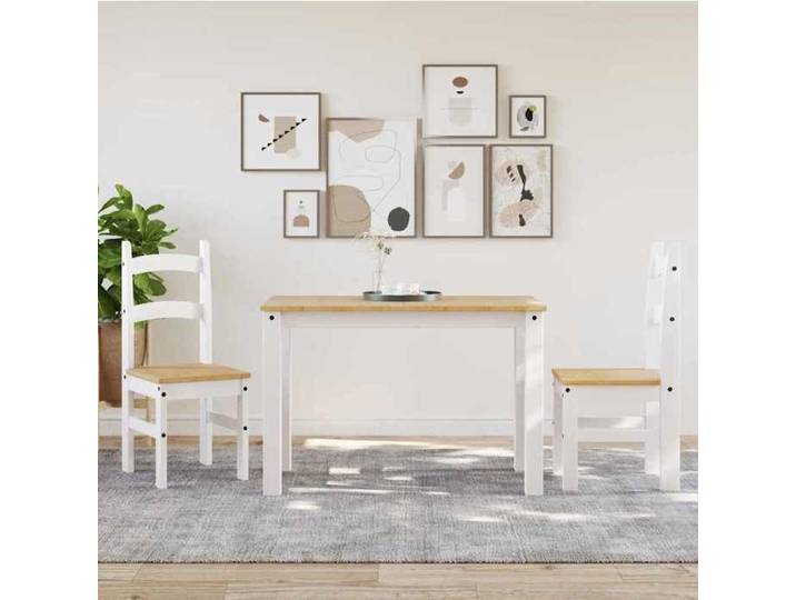 Chaises Scandinave-moderne - Blanc - Chaises à manger lot de 2 blanc 40x46x99 cm bois massif de pin - Cadre durable_11.6kg_65878