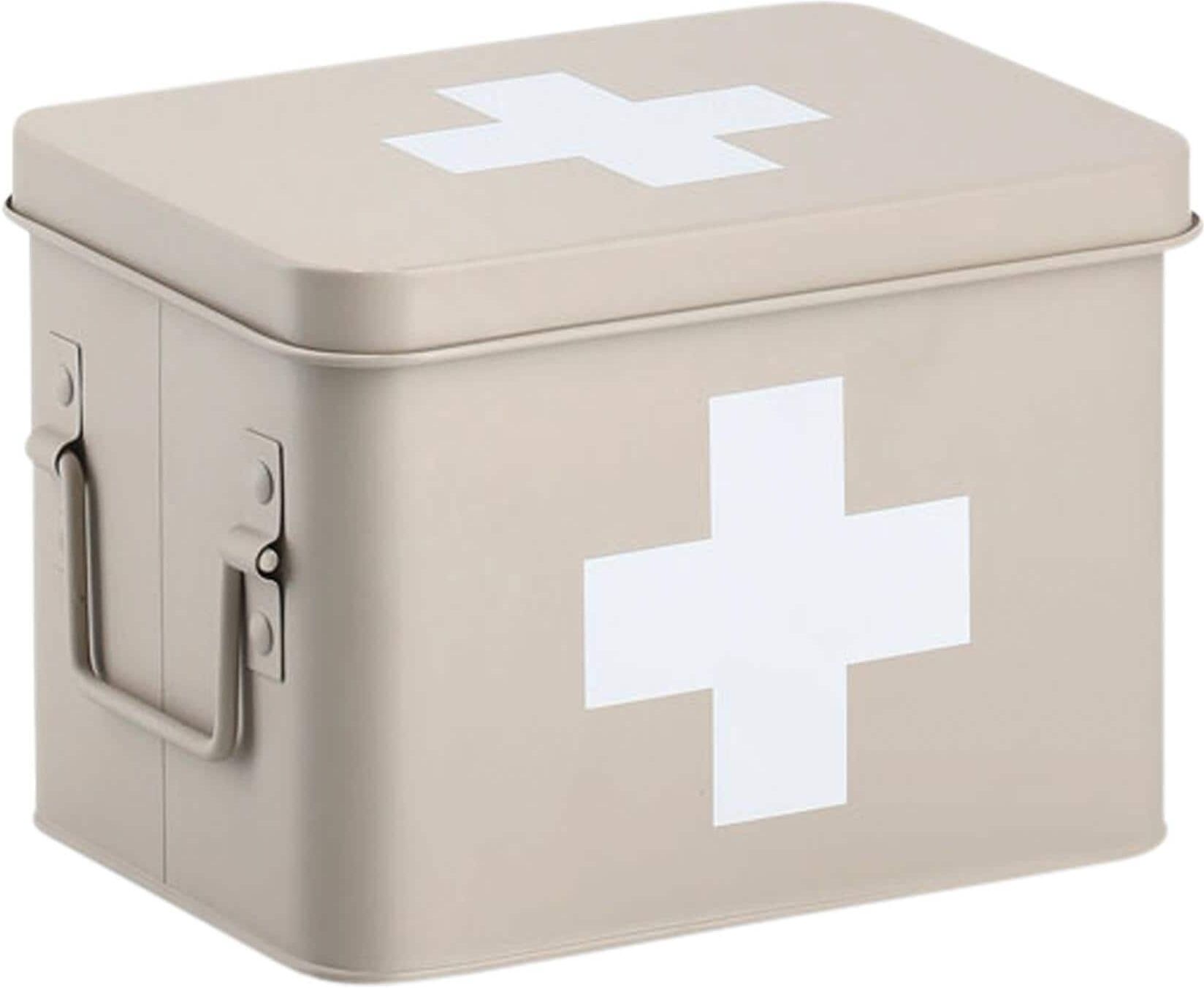 Medizinschrank ZELLER PRESENT "Erste Hilfe", beige, B:16cm H:16cm, Metall, Schränke, Medizinschrank beige B/H/T: 16cm x 16cm