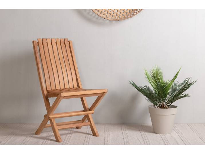 Gartenstuhl Coral - klappbarer Stuhl aus Teakholz - Natur - Luxusbetten24