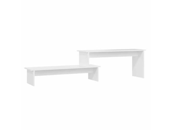 KUPTYERFG TV-Schrank 180x30x43 cm Fernsehtisch Holzwerkstoff Weiß Flexibles Lowboard mit 2 versetzbaren Regalebenen für individuelle Gestaltung im Wohnzimmer, pflegeleicht abwischbar.