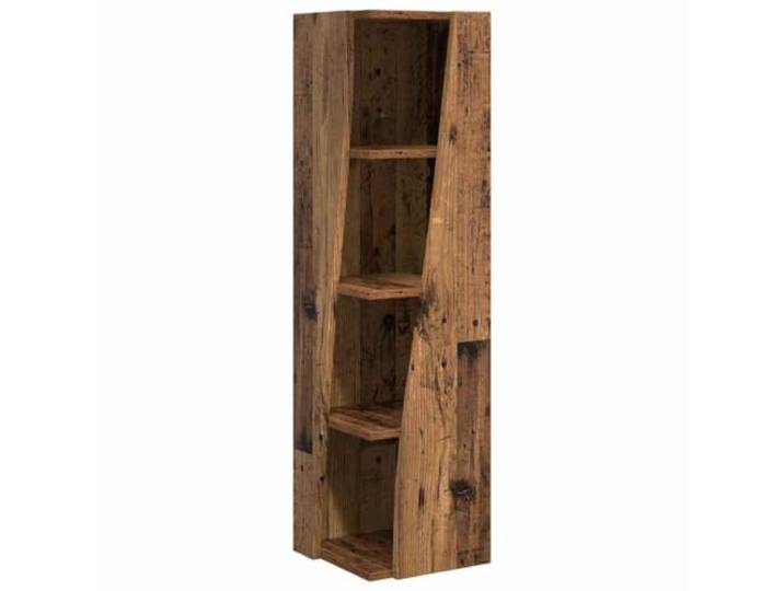 KDVXBCQJH Eckschrank Altholz 27,5x27x102 cm Holzwerkstoff 4 Fächer Platzsparendes Standregal mit 4 offenen Fächern für Wohnzimmer und Flur, einfache Wandfixierung für Stabilität.