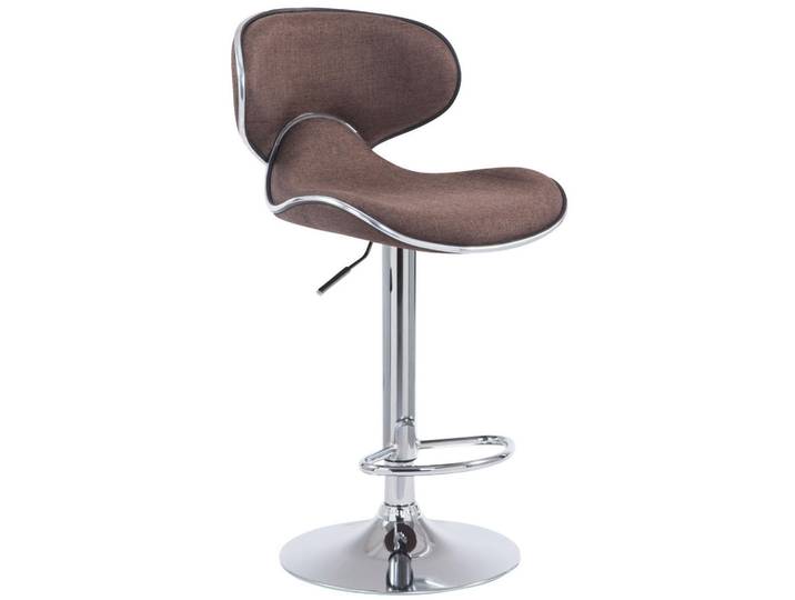 CLP Barhocker Stoff Braun, Metall, 46x88x49 cm, Esszimmer, Barmöbel, Barhocker