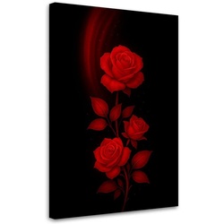 LEINWANDBILD Blumen Rote Rosen 70x100cm