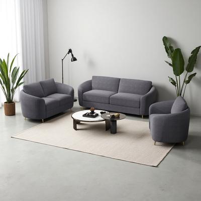 ZWYO HOSIMU 3-Piece Modern Upholstered Sofa with Sturdy Wooden Inner Frame and Deep Seat for Living Room