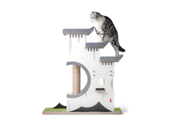 Kratzbaum CanadianCat Château Tatzberg , weiss (bunt), B:38cm H:90cm T:89cm, Sisal, Kratzbäume, Kratzbaum