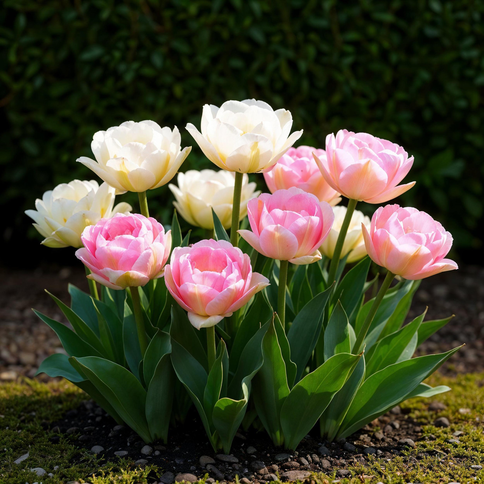 Exotenherz Tulpenbloembollen Tulipa Double Sensation Wit roze (12 stuks)