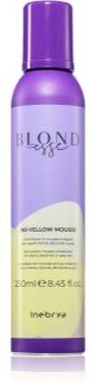 Inebrya BLONDesse No-Yellow Mousse condicionador em espuma neutraliza tons amarelados 250 ml. BLONDesse No-Yellow Mousse