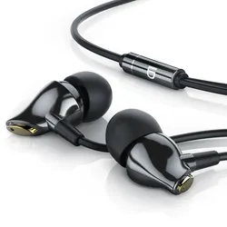 LIAM&DAAN In-Ear-Kopfhörer, High End Ceramic InEar 8mm Treiber / Aramid Kabel / Knickschutz, gold/schwarz