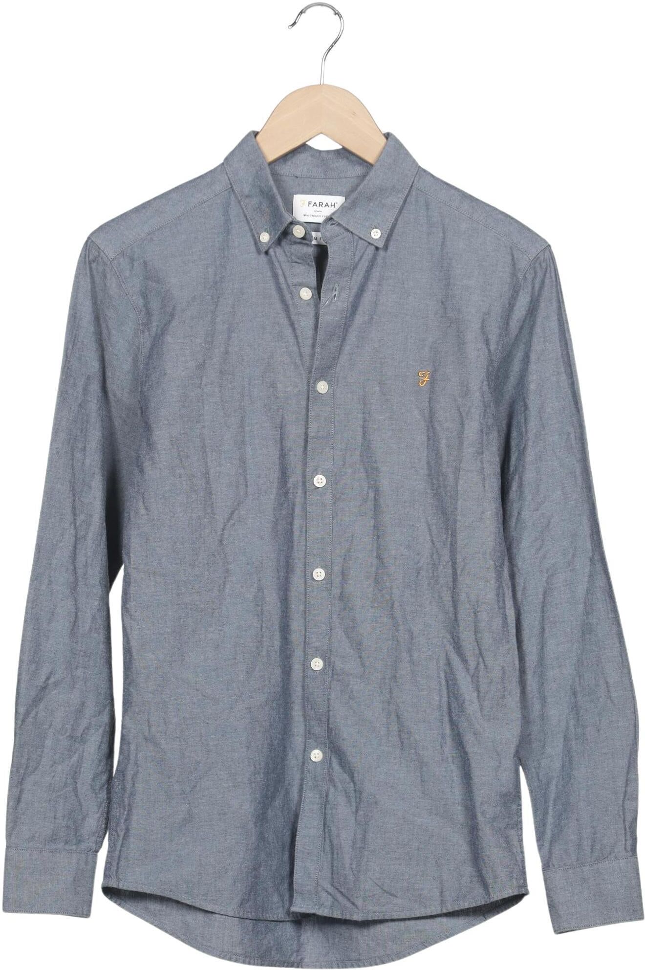 Farah Herren Hemd, Blau, Gr. S, Baumwolle - Second Hand
