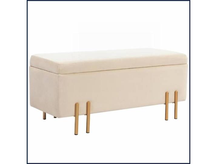 Banc de rangement banquette - Effet velours cadre en bois 100x40x42 cm - Beige