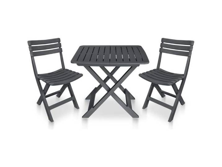 Mobilier de bistro pliable 3 pcs Plastique Anthracite