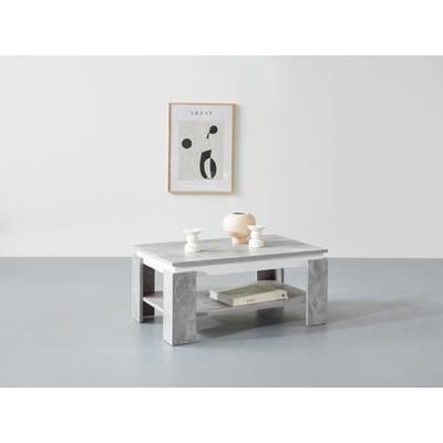 Couchtisch HELA "TIM", grau (betonopt, ws), B:90cm H:41cm T:60cm, Tische, Couchtisch, mit Ablageboden, quadratisch oder rechteckig