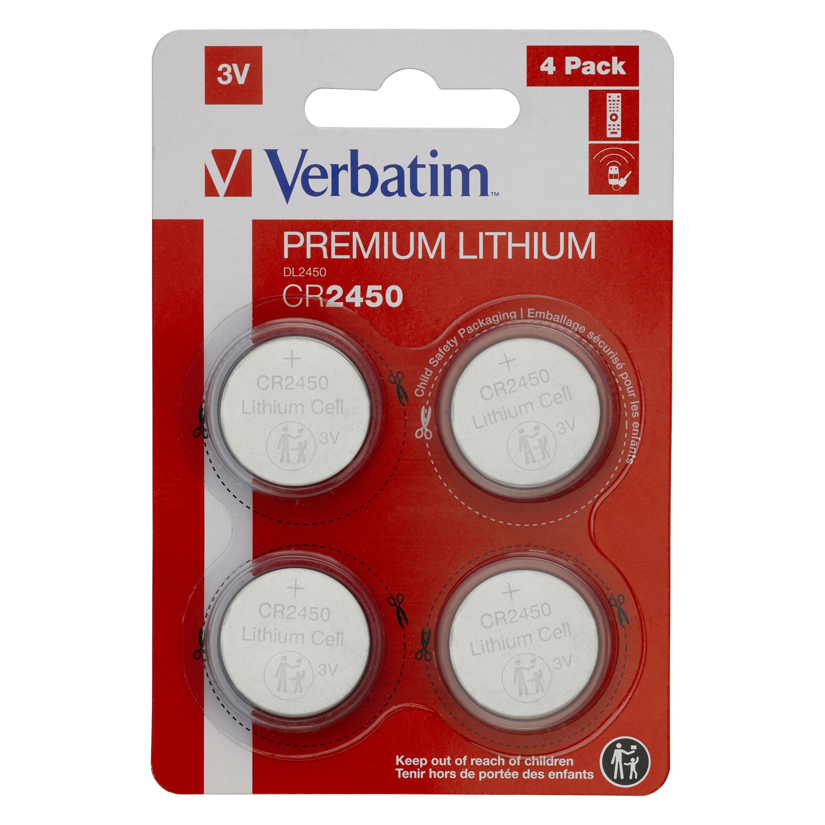 Verbatim Premium Lithium (4 Stk., CR2450, 580 mAh) (49535)
