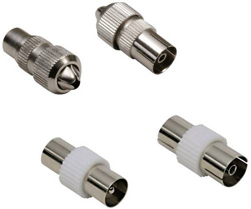 BKL Electronic 0403542 Koax-Adapter-Set Metall Anschlüsse: Koax-Stecker IEC, Koax-Buchse IEC 1 Set