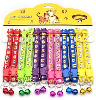 Uplift Picks Twelve Piece Adjustable Nylon Pet Collar Set With Bell For Cats Dogs And Puppies e