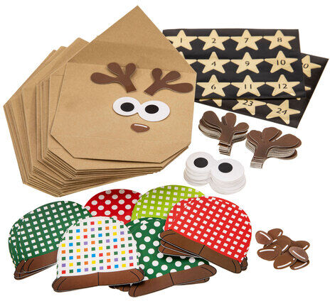 Adventskalender-Set "Rentiere", 24 Stück